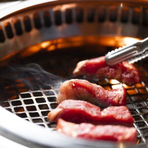 Gyu-Kaku meat on grill